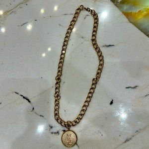 YSL CHARM ON GOLD NECKLACE